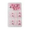 False Nails 24Pcs Press On Long Stiletto With Glue Pink Butterfly Cloud Rhinestones Design Acrylic Fake Nail DetachableFalse1483337