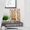 Portacandele Portacandele in ferro dorato Candeliere geometrico europeo Romantico bicchiere di cristallo Decorazione della casa Decorazione della tavolaCandela