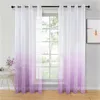 Cortiente de gradiente azul Tule para sala de estar cortinas transparentes para o quarto dos painéis de tule de cozinha do quarto teto de casamento roxo cinza vermelho 220511