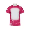 USA Warehouse Wholesale Sublimation Bleached Shirts Heat Transfer Blank Bleach Shirt Bleached Polyester T-Shirts US Men Women Party Supplies