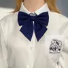 Student Vita skjortor Krage fluga Massivt tyg Skoluniform Bowknot Business Bowties Partyskjorta Tillbehör för kvinnor Flickor