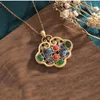 Pendentif Colliers Chine Style Accessoires Collier Émail Couleur Carpe Or Coffre-fort Serrure Incrusté Jade Naturel Vintage Pour Femmes Bijoux GiftPendan