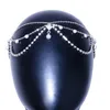 Mariage mariée cristal bandeau perles front bandeau couronne diadème or argent fête bal cheveux chaîne bijoux indien casque bandeau