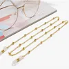 Minimalist Round Bead Glasses Chain Fashion Long Black Gold Color For Neck Straps Elegant Jewelry Women Gift W220422