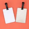 DIY Sublimation Luggage Tags Other Household Sundries Blank Shiny PU Leather Package Tag Heat Transfer Name ID Card Identify Label Pendants HY0428