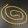 Mężczyźni Naszyjnik Twisted Knot Lina Łańcuch 18K Żółty Złoto Wypełnione Solidna Moda Hip Hop Męska Biżuteria 24 cale 5,5 mm Szeroki