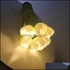 Decoratieve bloemen kransen feestelijke feestbenodigdheden home tuin simation tip bloem led boeket gloeiend warme licht licht kunstmatig voor weddi