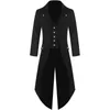 Hommes Trench Coats Costumes Médiévaux Halloween Cosplay Vêtements Pour Hommes Smoking Long Uniforme Robe Renaissance Cos Mâle Punk Solide Manteau Plus