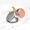 Specchietti da trucco portatili rotondi in metallo opaco Tasca da 65 mm Specchio pieghevole a 2 facce Specchi per il trucco ingrandenti personalizzabili Festa della mamma San Valentino Regalo di compleanno ZL0903