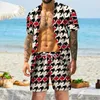 Męskie dresy czyszczenia garnitury dla chłopców Prom dla mężczyzn Big and Tall Black Shirt Printed Beach Flassy Man Suit Menmen's