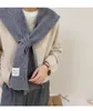 Wełniane dzianiny ciepłe szyicie szal zima koreańska moda bluzki ramiona fałszywa kołnierz kątowy szalik