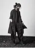 Trench de trincheira masculina japonesa manto preto escuro masculino manto de personalidade masculina com fendas Design Nightclub Trend Loose Big Sweetmen's Viol22