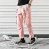 Calças masculinas ZK 2022 Bolsos Cargo Harém Mens Jogos Casuais Baggy Ribbon Calças Táticas Harajuku Streetwear Hip Hop