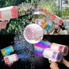 Bubble Gun Rocket 69 Holes Soap Bubbles Electric Machine Gun Form Automatic Flower With Light Toys Bubble Bazooka Blower 220705