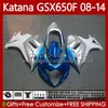 Corps pour SUZUKI KATANA GSXF 650 GSX-650F GSX 650F Carrosserie bleu argent 120No.30 GSXF650 GSX650F 08 09 10 11 12 13 14 GSXF-650 2008 2009 2010 2011 2012 2013 2014 Carénage