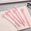 Gel Pennen 40 Stks Zachte Silicon Cartoon Flamingo Neutrale Pen Zwart Handtekening Student Briefpapier Dier 0.5mm Roze Meisje