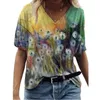 3D Sunflower Kobiety Drukuj T Shirt Lose Ladies Tops Owczesny swobodny streetwear krótkie rękaw
