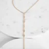 Correntes Stonefans Ins moda Strass shory Colar Gar gargantilha para mulheres Chain de camada única Chain Tassel Jóias de corpo longo Longo