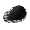 カジュアルな春の夏ベレー帽子格子縞の帽子柄のプリントフィッシュボーン新聞ボーイズキャップ薄いフラットハット男性帽子帽子ユニセックスJ220722