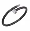 Mens Nail Bangle Black Ceramic Couple 남자 16 19cm 공식 복제 보석 최고 카운터 품질 절묘한 선물 009