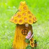 Garden Decorations Craft Miniature House Solar Powered Decor Led Yard Ornament Outdoor Fairy Decoration Cottage Walkway Li E5A3