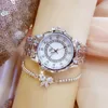 Wristwatches Luxury Crystal Women Bracelet Watches Stainless Steel Casual Quartz Watch For Waterproof Fashion Ladies Dress4069771