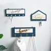 Hooks Rails Creative Wood Wall Hanging Key Rack Clothes Hat Hanger Håller förvaring Pälsbeläggning för hemdekorationshooks