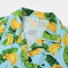 Banana Fruit Print Camicie da spiaggia Uomo 2022 Estate Casual manica corta Camicia hawaiana Aloha Uomo Button Up Party Chemise Homme XXXL L220704