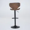 الأثاث GiveDusMyf Retro Tech Cloth Bar Stool مجموعة من 2 عداد بطولة شريط دوار رمادي مع 360 درجة ومقعد الرفع لغرفة الطعام الحية