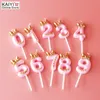 1pcs Number 09 Birthday Candle Happy s forParty Crown Cake Kids Adult Wedding Decoration Tools 220629