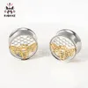 KUBOOZ Stainless Steel Honeybee Ear Tunnels Plugs Earring Gauges Piercing Body Jewelry Stretchers Expanders Wholesale 8-25mm 32PCS