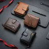 wallets Vintage Leather Men Wallet Multi-function Short Men's Zipper Buckle Coin Purse Luxury Brand Multi-card Pocket Clutch 220625