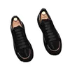 Modedesigner snörning Black Wedding Platform Party Men Shoes Spring Autumn Leather Red Flat Casual Sneakers Round Toe Luxury Outdoor Loafers