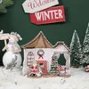 Dekoracje świąteczne dla domów domowych domów ustawione figurki drzewa/Snowman/Santa Scena z nocnymi światłami kryształowa kulka świąteczna prezenty 220518