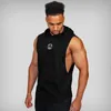 Muscleguys marka z kapturem gimnastyczna odzież męska bawełniana bluza kamizelka fitness kamizelka kulturystyka top