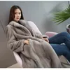 Fausse Fourrure Femme Mode Femme Hiver 120cm Long Velours Vison Manteau Chaud Minceur Simple Poitrine Solide Col V NoWomen's