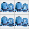 Team Classics Heritage Hockey 87 Sidney Crosby Jersey 58 Kris Letang 59 Jake Guentzel 66 Lemieux Evgeni Malkin Stadium Series Alternate Black Men Reverse Retro Blue