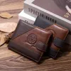 Wholesales Customized C26 Newest Men's money clips Mini portable Business Male Short anti-theft brush coin pocket multi-card wallet