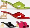 sacs de créateurs pantoufle de sandale de luxe Femal Peep toe chaussures brillantes visage éraflures chaussures à talons hauts