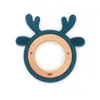 تصميم حيوانات كربون مخصصة للحيوانات الطفل Teother Toy 1pc Food Grade Ring Wooden Ring Products Kids Molar Essentials 220815