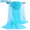 19 couleurs foulard en mousseline de soie femmes été foulards en soie minces châles et enveloppes Foulard couleur pure Hijab étoles livraison directe