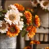 Ghirlande di fiori decorativi Forniture per feste festive Giardino domestico Girasole artificiale Stile di pittura rustica Simulazione di seta realistica Fiore Fo