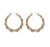 Trendy Big Bambu Hoop Earrings 18K Real Gold Plated Elegant Stor Size Women Earring Fashion Costume Jewelry5144791