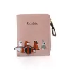 Wallets Cute Embroidered Animals Women Short 2 Folding Small Money Bags Student PurseWalletsWallets