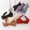 Solid doek bowknot haarband vrouwen grote boog hoofdband tienermeisjes geknoopte centrum vrouwen haaraccessoires hoofdband