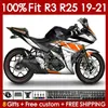 OEM-mässor för Yamaha YZF R 3 25 YZFR3 YZFR25 2019 2020 2021 BODY 141NO.87 100% FIT YZF-R3 YZF-R25 2019-2021 Frame R3 R25 19 20 21 Injektion Mögelkropp Kit Orange Silvering