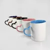 Sublimation Blanks Dishwasher White Ceramic Coffee Mugs 11oz Blank Ceramic Classic Drinking Cup Mug with Heart Handle For Milk Tea Cola Water