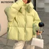 Bgteever Chic z kapturem bawełniany wyściełany kobiety parkas zima ciepłe luźne solidne gęstne płaszcze panie zamkiwowe marki 220801