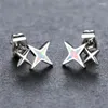 Orecchini a bottone con stelle carine femminili Orecchini piccoli blu bianco opale pietra croce oro rosa argento colore semplice per le donne GiftStud Dale22 Farl22