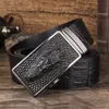 Bälten Mens Business Style Belt Classic Leather Girdle Casual Crocodile Mönster av hög kvalitet Midjan med automatiska spännebältesbälten